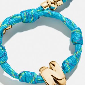 Knotty Initial Custom Bracelet - Aqua Single Letter