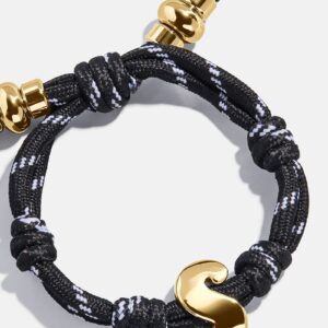 Knotty Initial Custom Bracelet - Black Single Letter