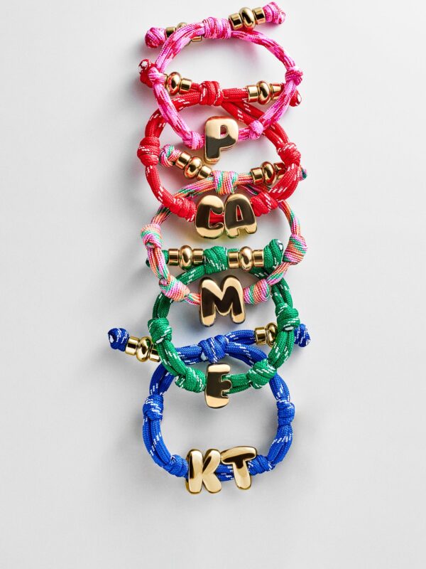 Knotty Initial Custom Bracelet - Bright Green Single Letter