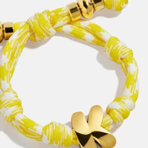 Knotty Initial Custom Bracelet - Bright Yellow Single Letter