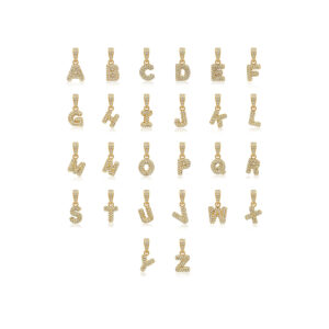 Bubble Initial Pendant (Gold)