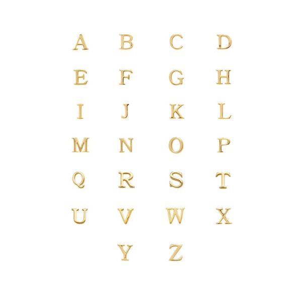 Initial Zip Pull Charm (Gold)