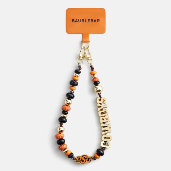 Oklahoma State University Beaded Bandana Phone Charm - Oklahoma State University