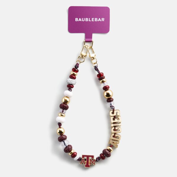 Texas A&M University Beaded Bandana Phone Charm - Texas A&M University