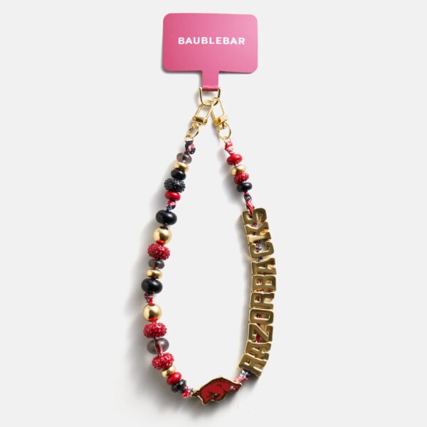 University of Arkansas Beaded Bandana Phone Charm - University of Arkansas