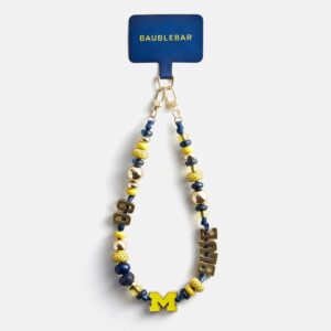 University of Michigan Beaded Bandana Phone Charm - University of Michigan