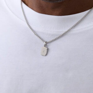 Molten Edge Tag Pendant (Silver)