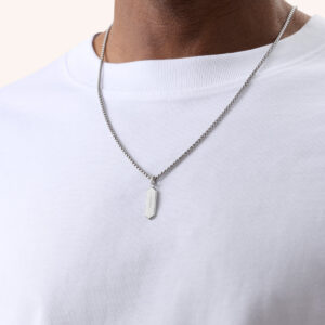 Intersection Engravable Tag Pendant (Silver)