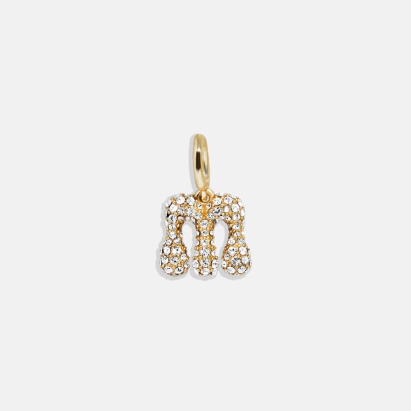 Pavé Bubble Initial Cluster Charm  - M