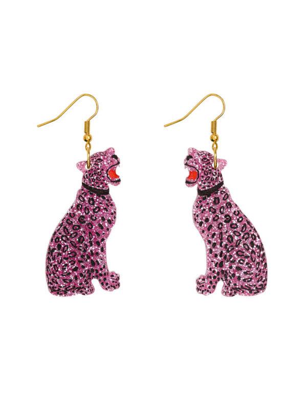 Glitter Leopard Earrings