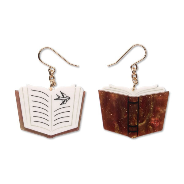 Story Book Drop Earrings - Brown