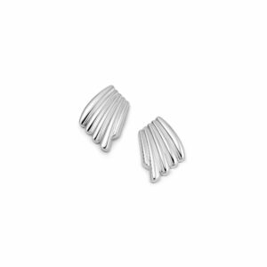 Polly Mini Wave Stud Earrings Silver Plate