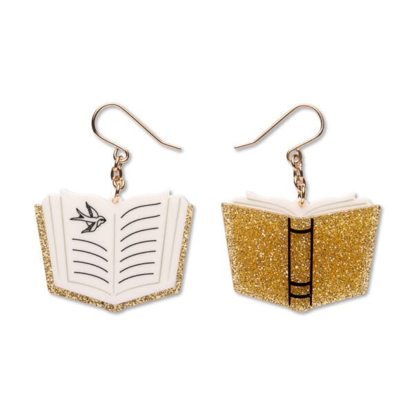 Story Book Drop Earrings - Gold
