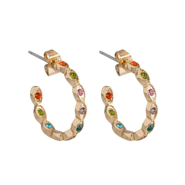 Colorful Crystal Hoop Earrings