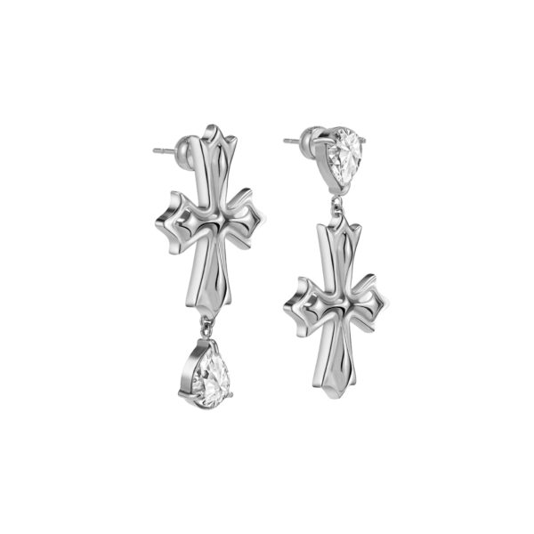 Crossflower Pendant Stud Earrings