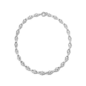 Polly Lock Chain Necklace Silver Plate