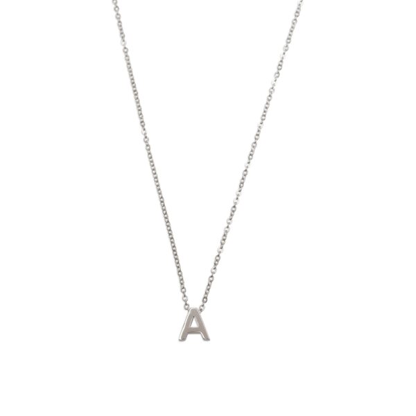 Viola - Letter Necklace Stainless Steel Silver