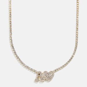 Love Letter Kids' Initial Tennis Necklace - Gold/Pavé