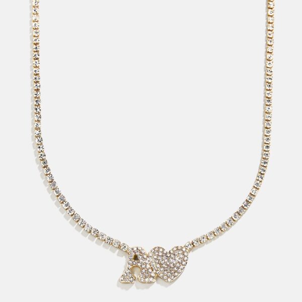 Love Letter Kids' Initial Tennis Necklace - Gold/Pavé