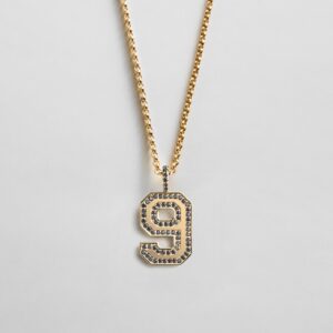 Pavé Varsity Number Custom Necklace - Gray