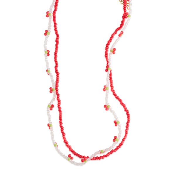 Leonie - Cherry Bead Necklace Double