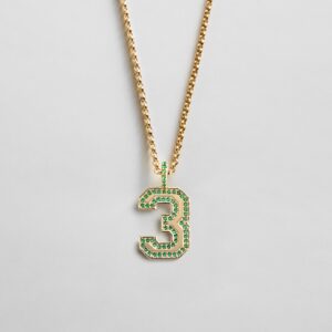 Pavé Varsity Number Custom Necklace - Green