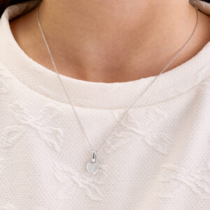 Heart 'Mini & Me' Necklace Set (Silver)