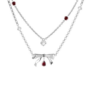 Bad Pomegranate Seed Bow Necklace