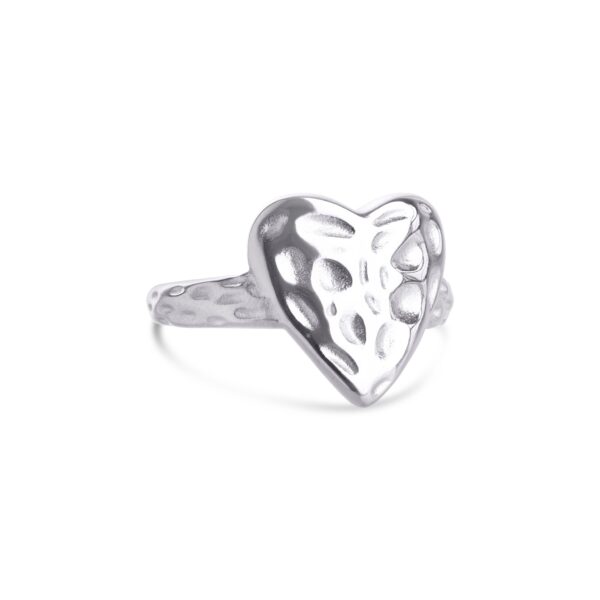 Lovi - Hammered Heart Ring Stainless Steel