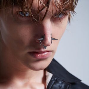 Rebellion Revolution Punk Rivet Nose Ring Cuff