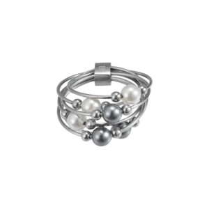 Multi-Ring Wrapped Gradient Pearl Ring